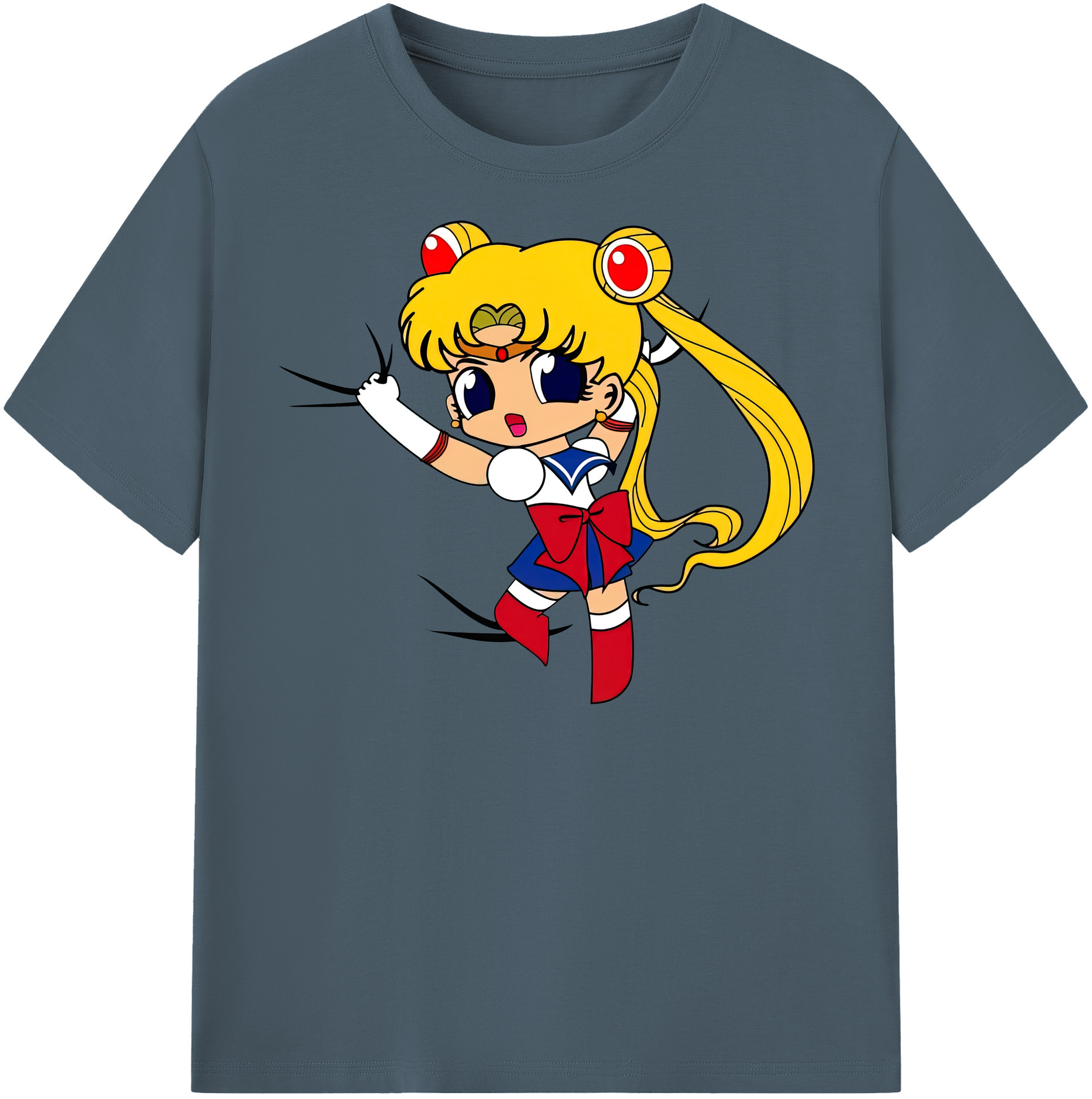（画像用） 美少女戦士セーラームーン 月野 うさぎ つきの うさぎ Sailor Moon Tsukino Usagi 綿100％半袖Tシャツ（フロントプリント）